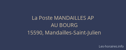 La Poste MANDAILLES AP