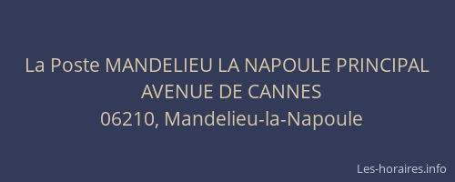 La Poste MANDELIEU LA NAPOULE PRINCIPAL