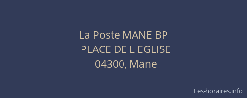 La Poste MANE BP