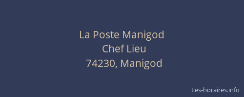 La Poste Manigod