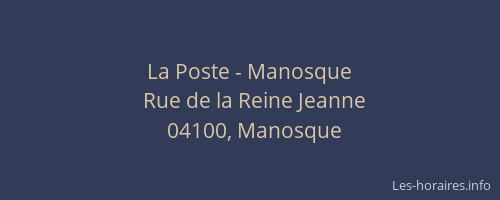 La Poste - Manosque