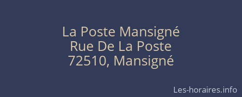La Poste Mansigné