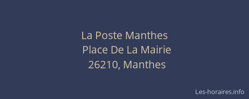 La Poste Manthes
