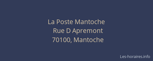 La Poste Mantoche
