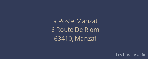 La Poste Manzat