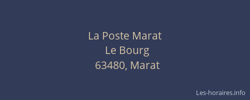 La Poste Marat