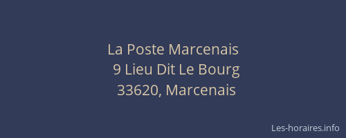 La Poste Marcenais