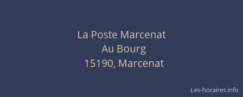 La Poste Marcenat