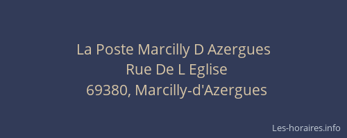 La Poste Marcilly D Azergues