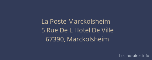 La Poste Marckolsheim