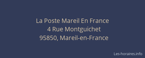La Poste Mareil En France
