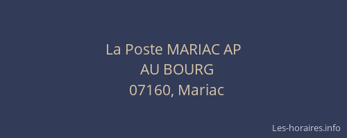 La Poste MARIAC AP