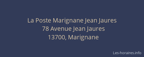 La Poste Marignane Jean Jaures
