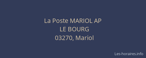 La Poste MARIOL AP