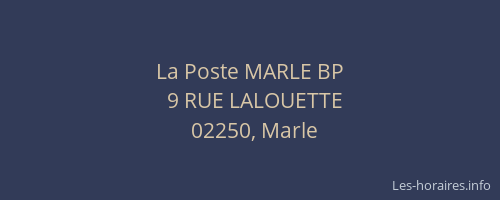 La Poste MARLE BP