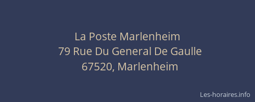 La Poste Marlenheim
