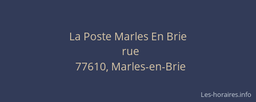 La Poste Marles En Brie