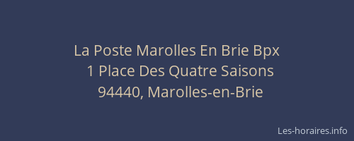 La Poste Marolles En Brie Bpx
