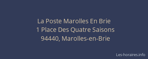 La Poste Marolles En Brie