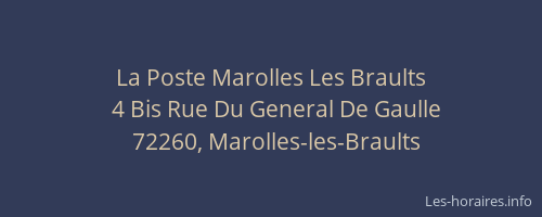 La Poste Marolles Les Braults