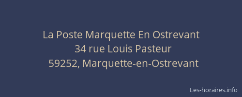 La Poste Marquette En Ostrevant