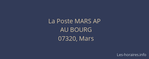 La Poste MARS AP