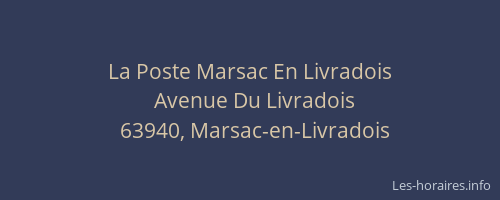 La Poste Marsac En Livradois
