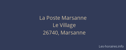 La Poste Marsanne