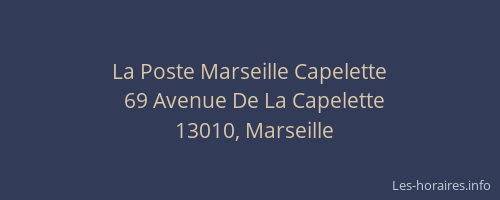 La Poste Marseille Capelette