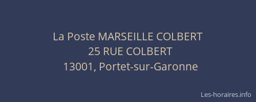 La Poste MARSEILLE COLBERT