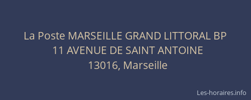 La Poste MARSEILLE GRAND LITTORAL BP