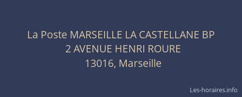 La Poste MARSEILLE LA CASTELLANE BP