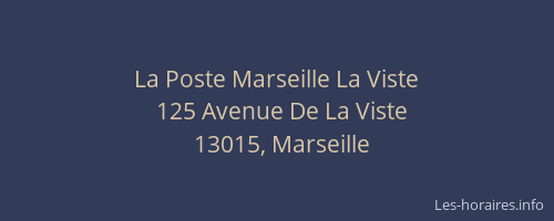 La Poste Marseille La Viste