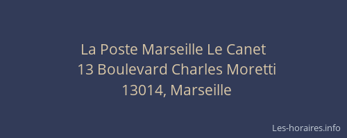 La Poste Marseille Le Canet