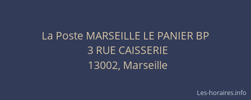La Poste MARSEILLE LE PANIER BP