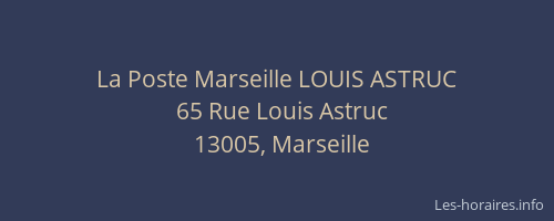 La Poste Marseille LOUIS ASTRUC