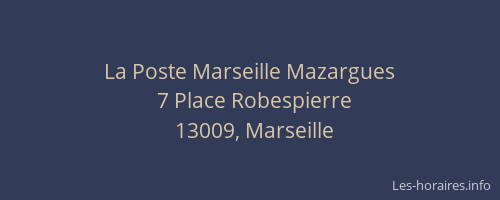 La Poste Marseille Mazargues