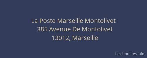 La Poste Marseille Montolivet