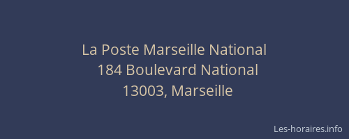 La Poste Marseille National