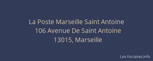 La Poste Marseille Saint Antoine