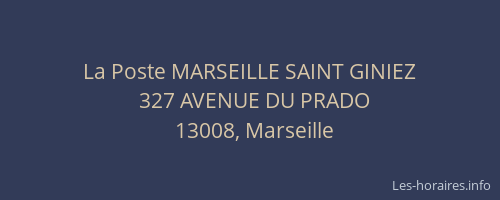 La Poste MARSEILLE SAINT GINIEZ