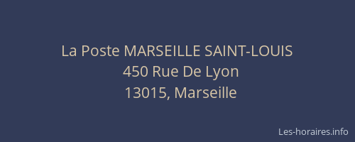 La Poste MARSEILLE SAINT-LOUIS