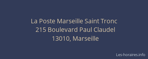 La Poste Marseille Saint Tronc