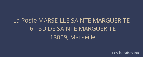 La Poste MARSEILLE SAINTE MARGUERITE