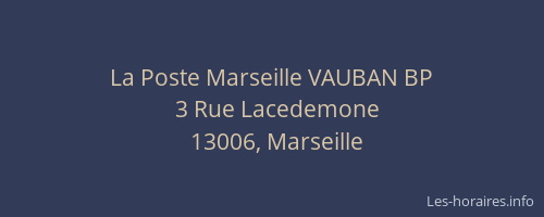 La Poste Marseille VAUBAN BP