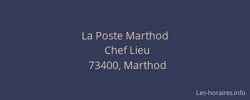 La Poste Marthod