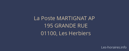 La Poste MARTIGNAT AP
