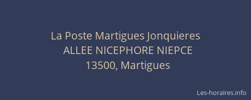 La Poste Martigues Jonquieres