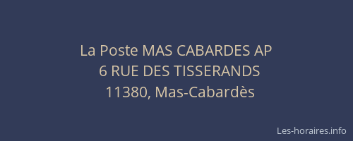 La Poste MAS CABARDES AP