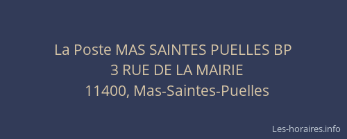 La Poste MAS SAINTES PUELLES BP